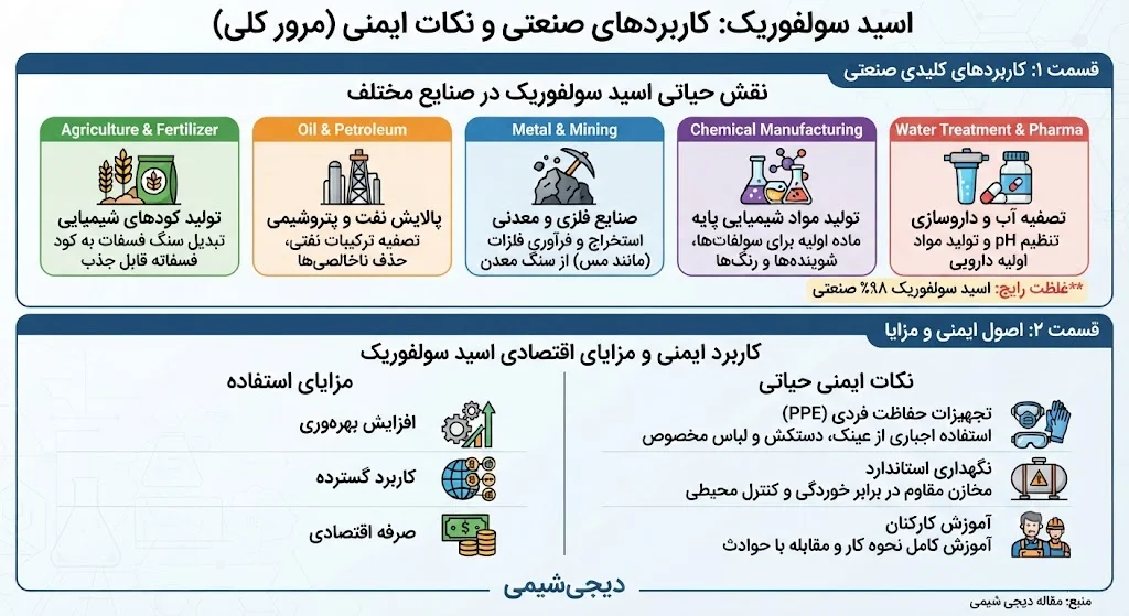 کاربرد اسید سولفوریک در صنایع مختلف